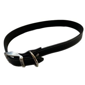 Roots Brown Leather Belt Youth Kids Size 26 Silver Tone Buckle Extra Hole Added